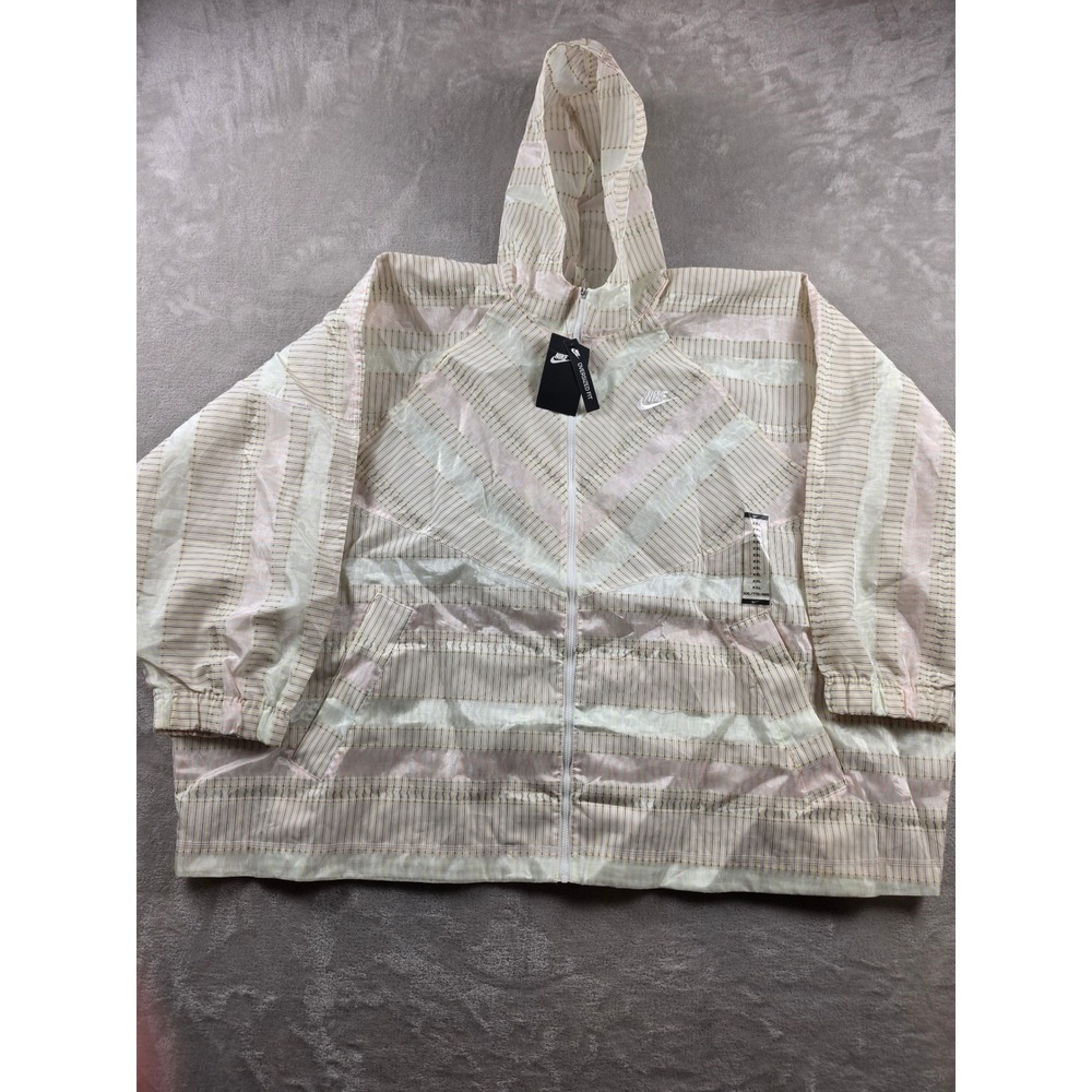 Nike Earth Day Jacket Womens XXL Striped Oversized Full Zip Light CZ9245 *Read